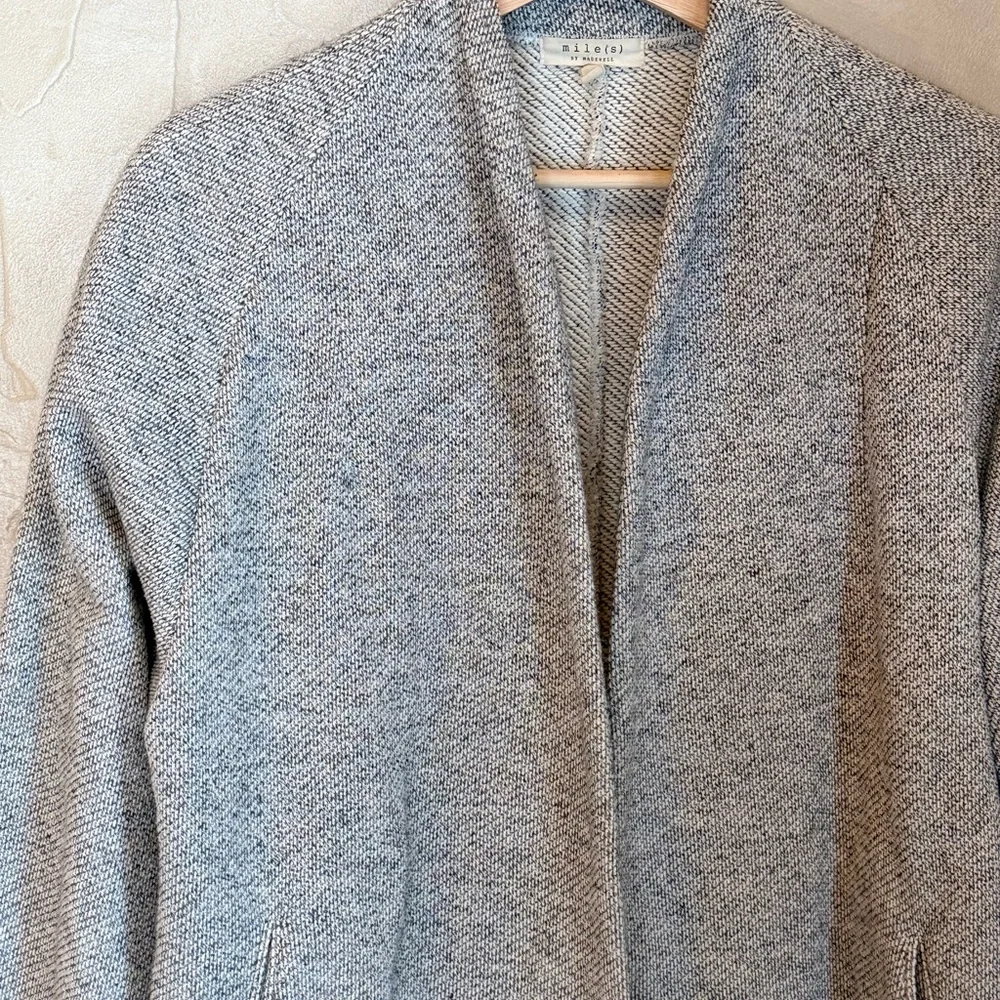 Madewell Textured Open Front Jacket Gray Minimalist Blazer M - Picture 6 of 15